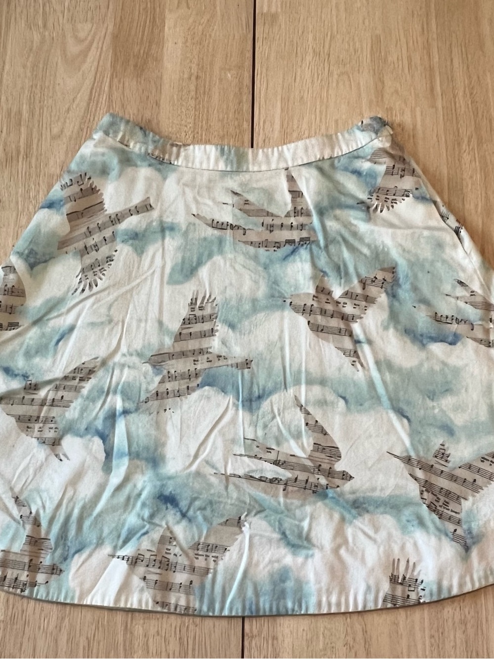Maeve Anthropologie Songbird Cloud Music Note A-Line Skirt Size 6